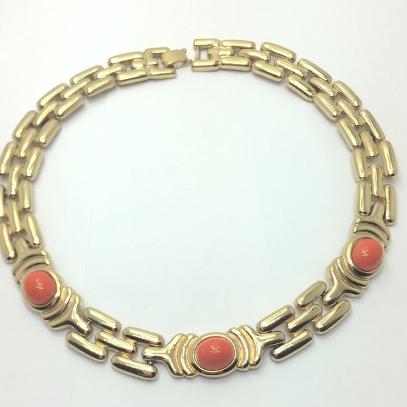 Vintage Givenchy runway coral lucite choker. Givenchy necklace - Picture 2 of 6